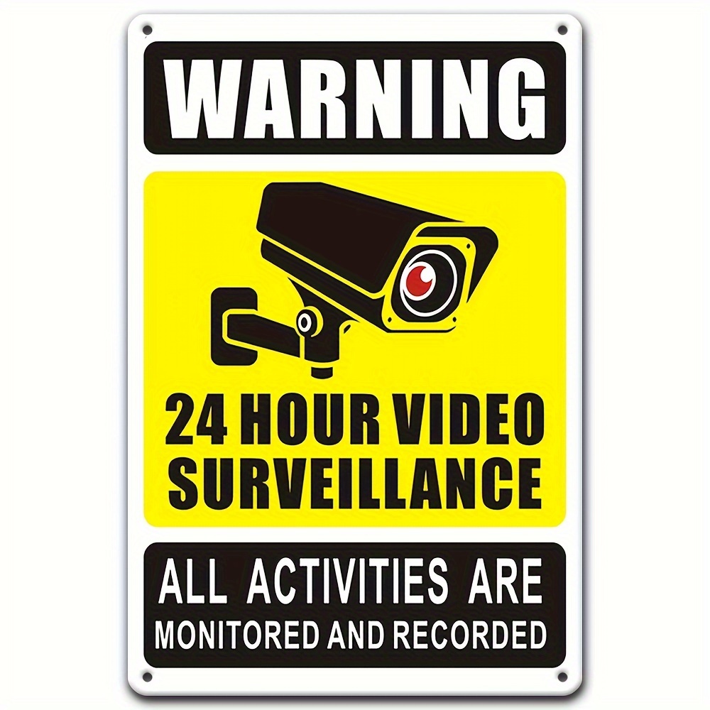 Home Security Adt - 24/7 Video Surveillance Warning Sign -