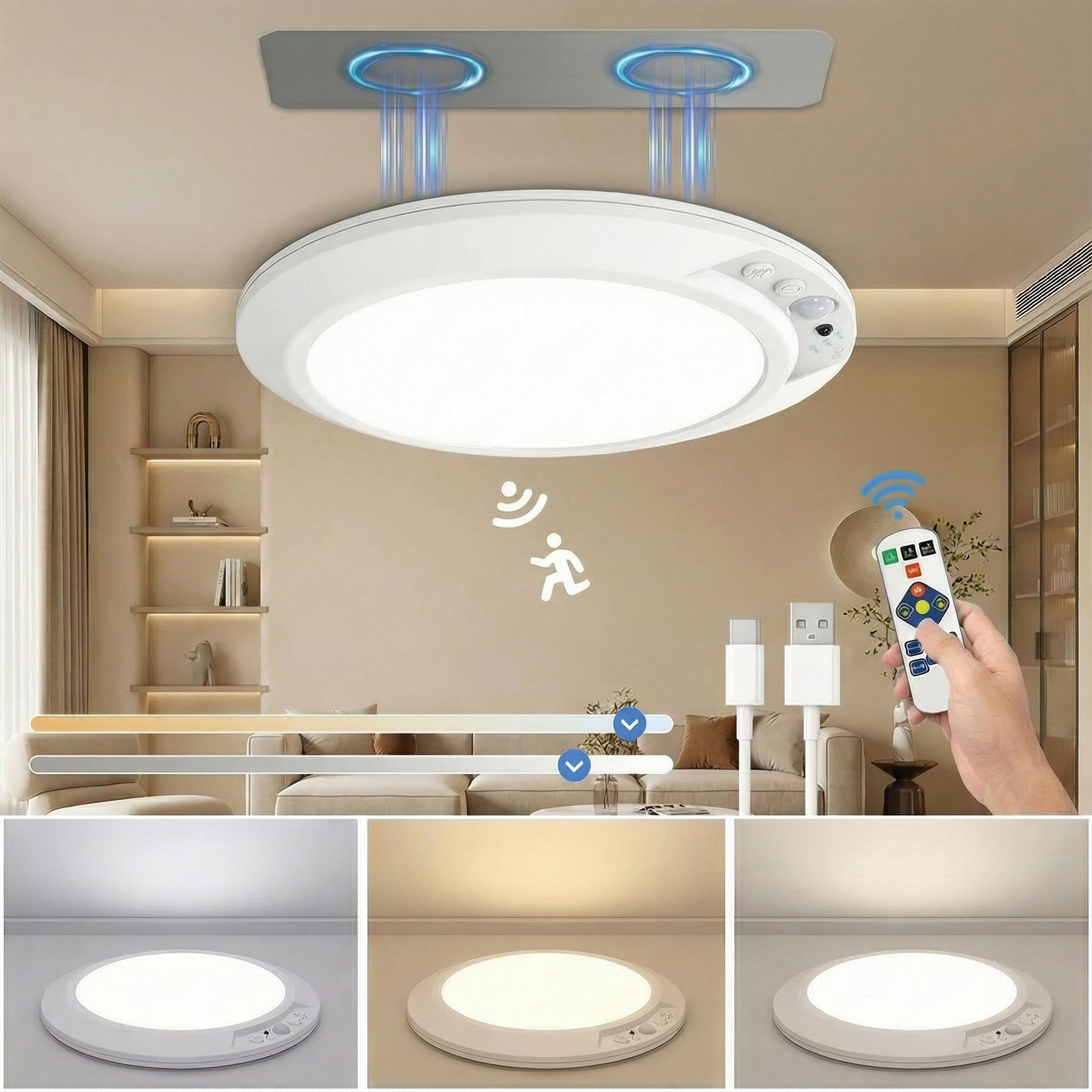 Motion Sensor Rechargeable LED - Home Security Lights recension och pris