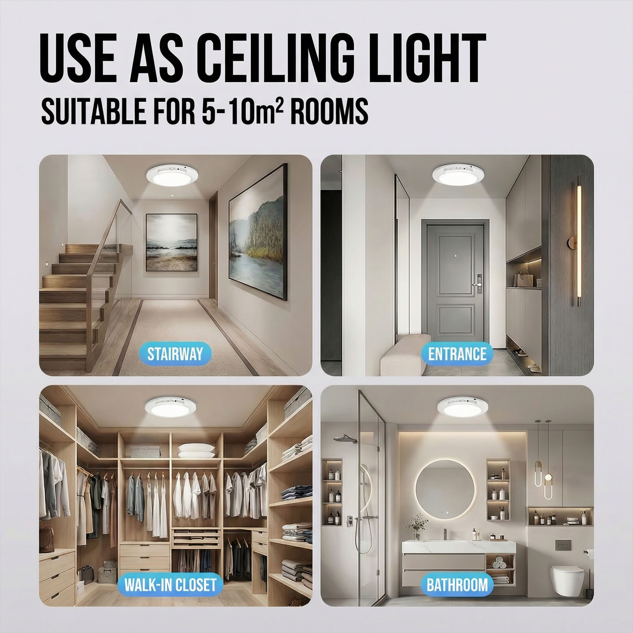 Motion Sensor Rechargeable LED - Home Security Lights recension och pris