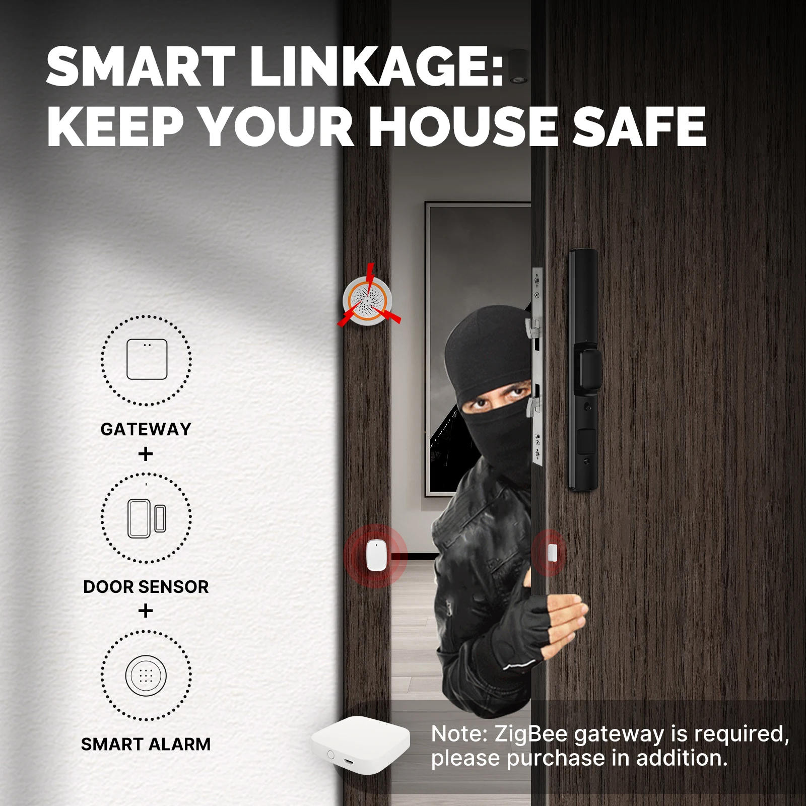 MOES Tuya Smart ZigBee Window/ - Home Security System Installation recension och pris