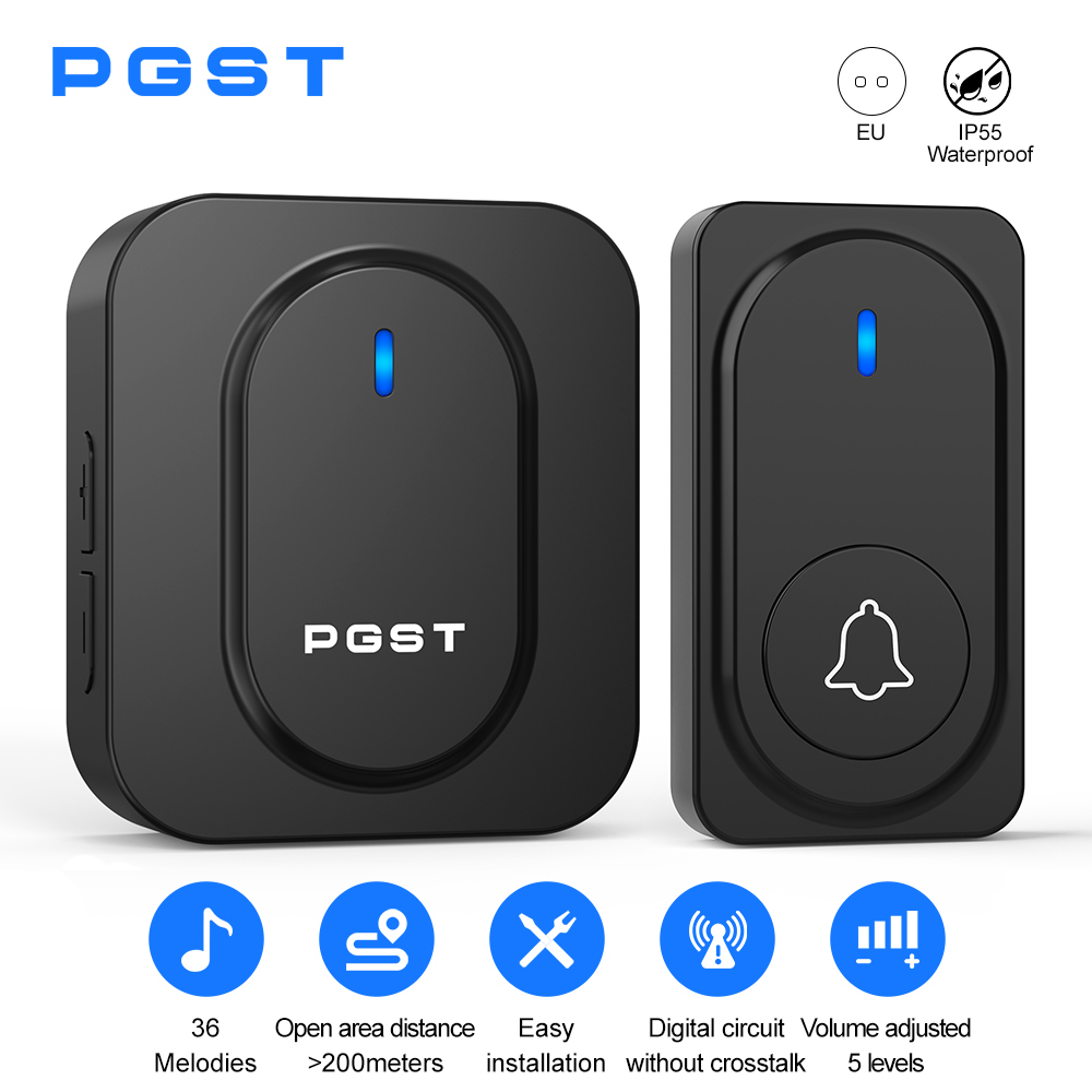 PGST Wireless Doorbell 36 Chim - Home Security Lights recension och pris