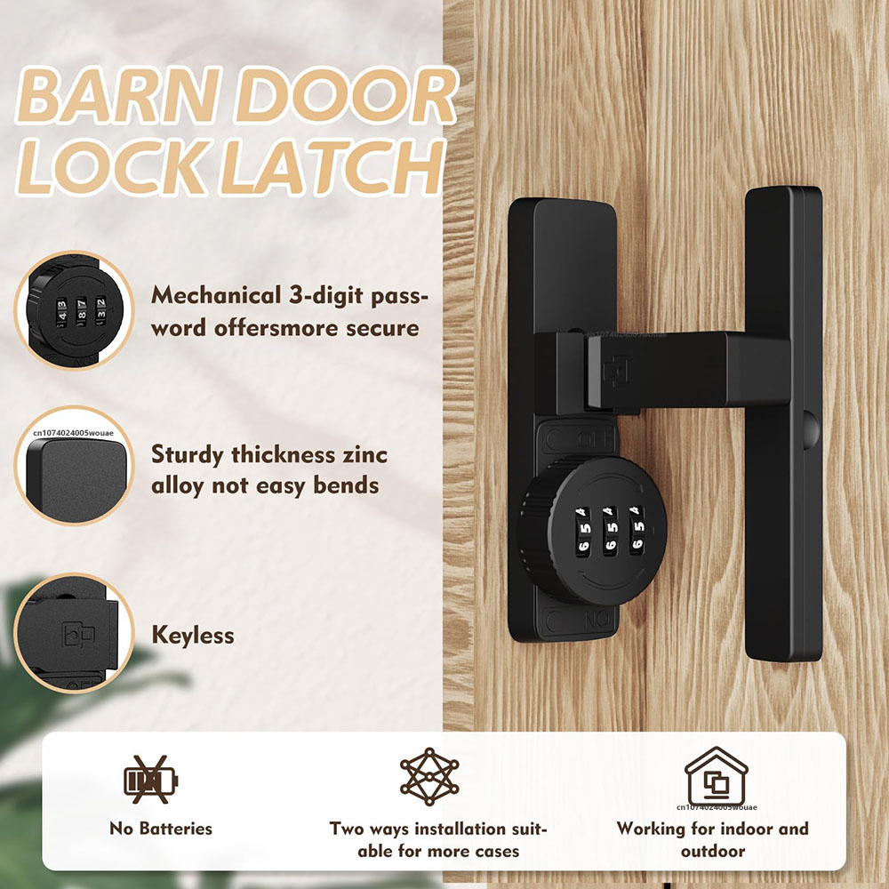 Security Barn Door Lock 3-Digi - Home Security Doors recension och pris