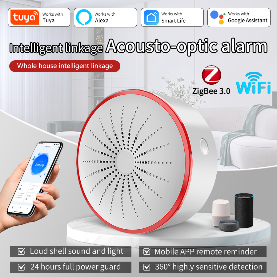 Tuya WiFi ZigBee Smart Alarm S - Home Security Lights recension och pris