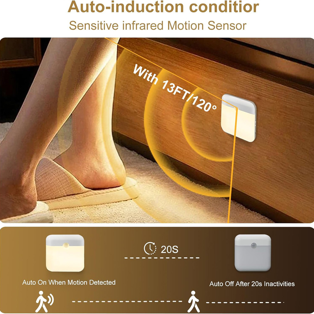Automatic LED Night Light Wire - Home Security Lights recension och pris