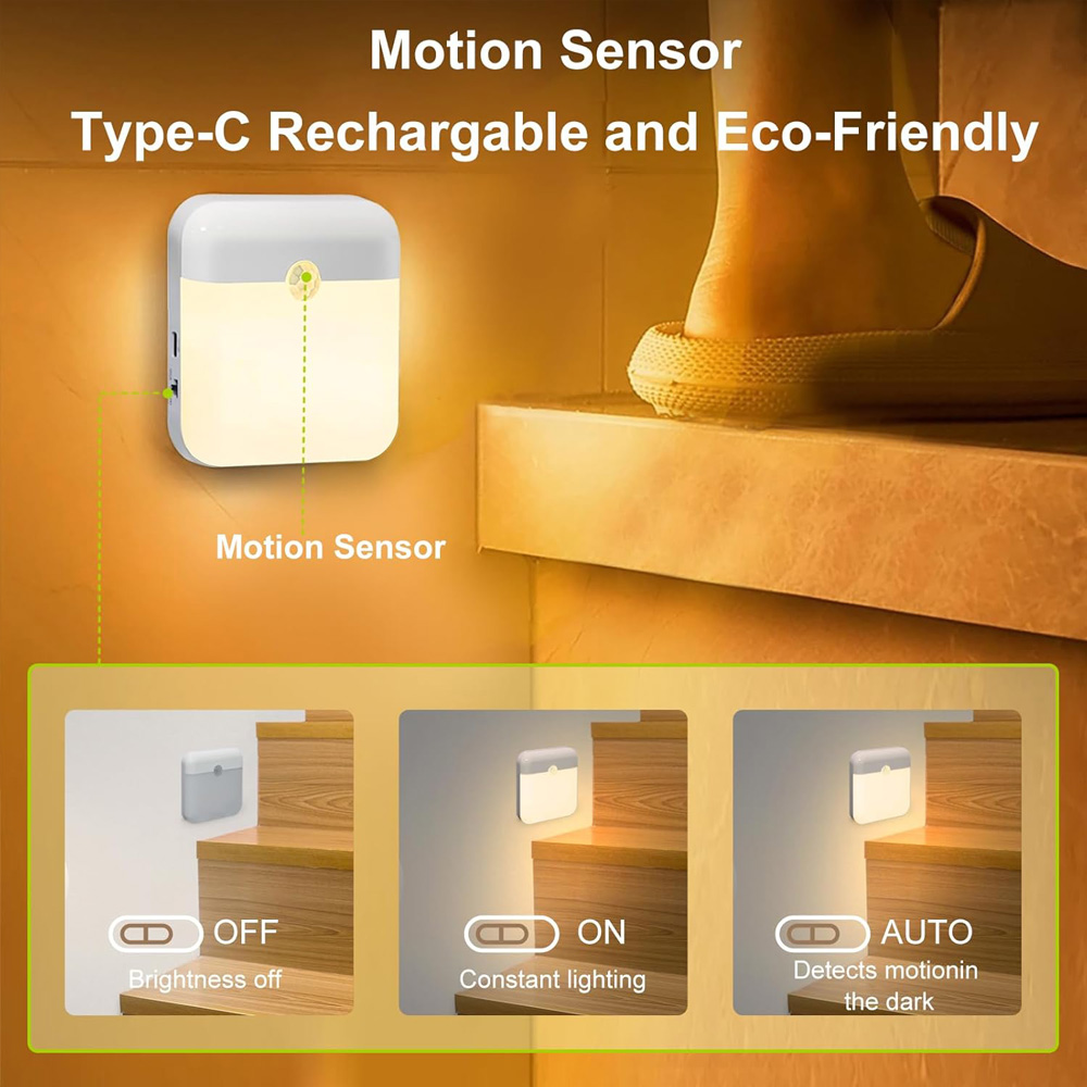Automatic LED Night Light Wire - Home Security Lights recension och pris