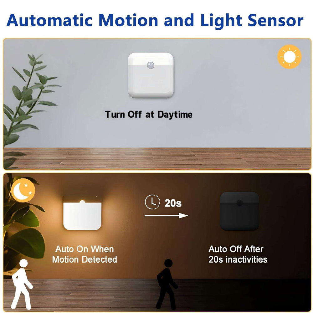Automatic LED Night Light Wire - Home Security Lights recension och pris