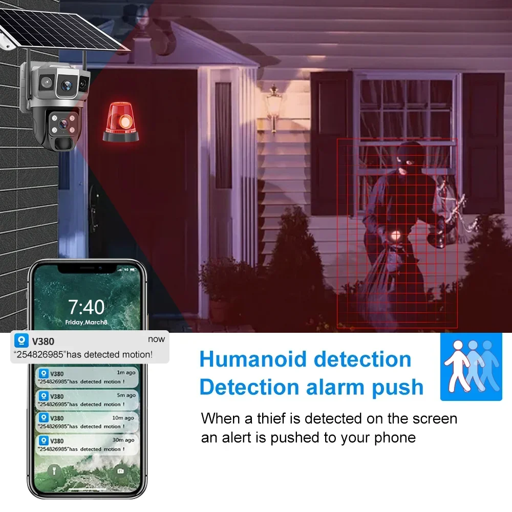 V380 4K 3 Screens 4G Camera So - Home Security Adt recension och pris