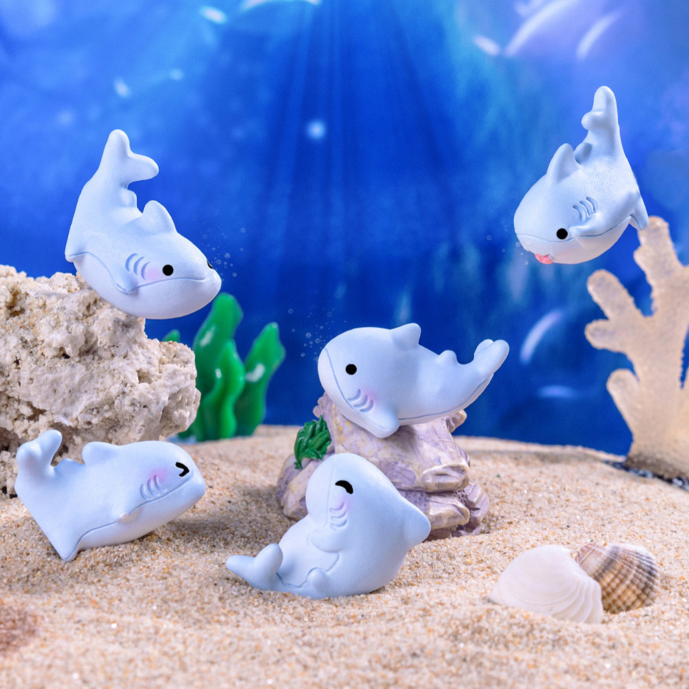 6Pcs Adorable Mini Shark Resin - Home Security Project recension och pris