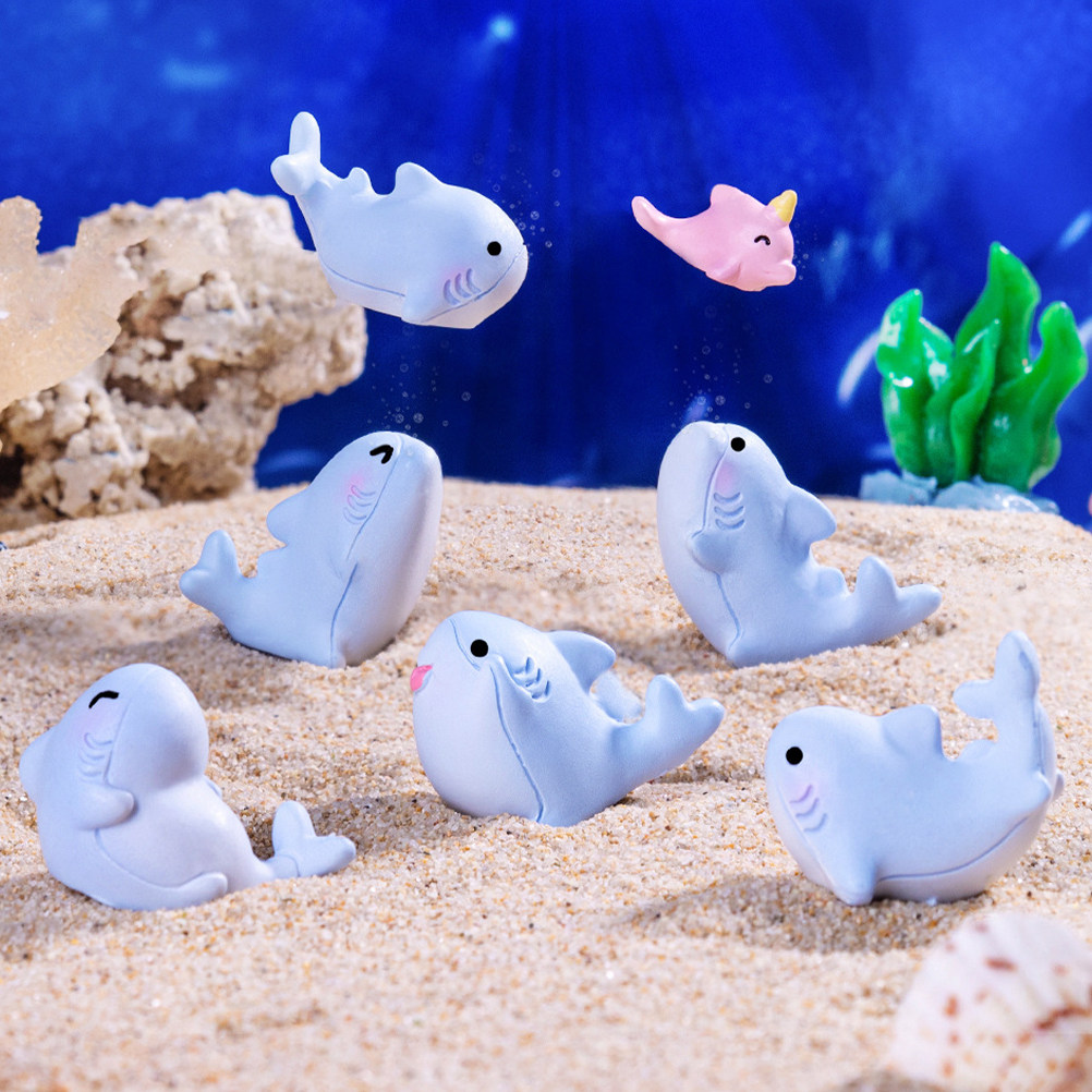 6Pcs Adorable Mini Shark Resin - Home Security Project recension och pris