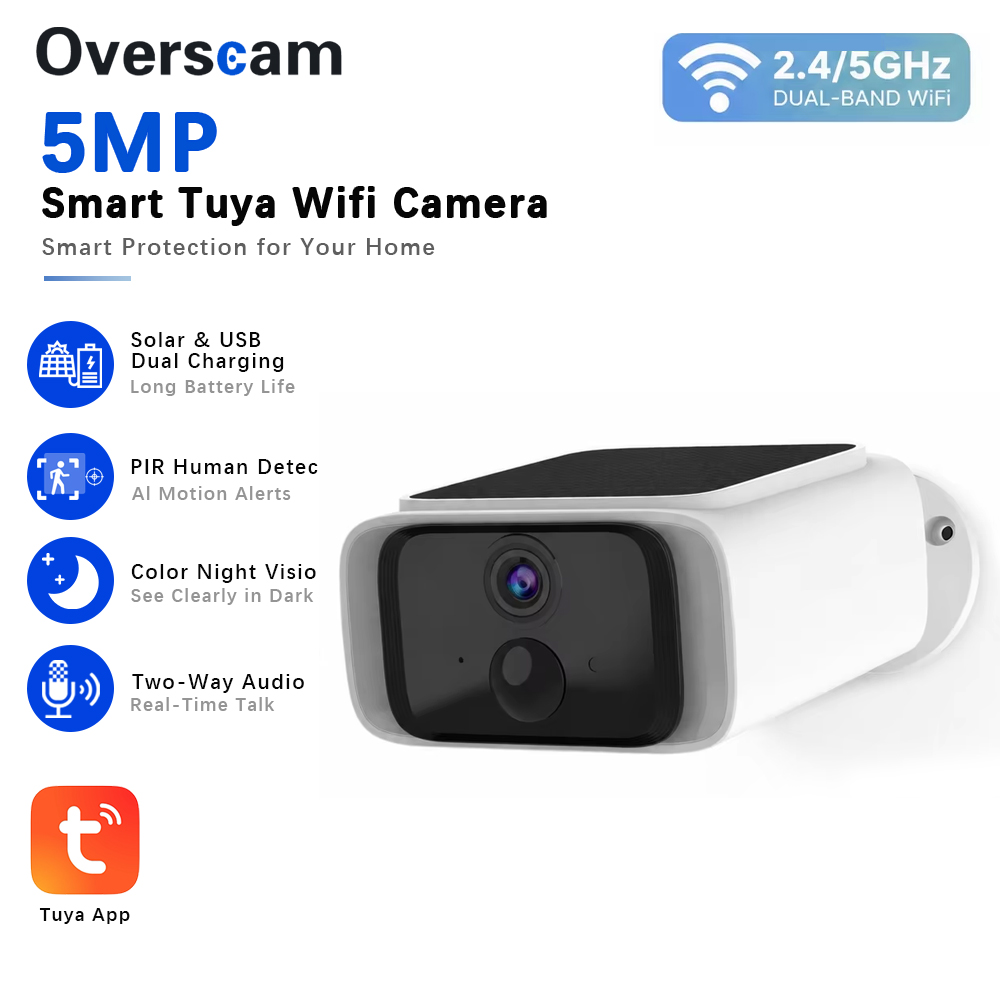 Tuya 5MP Solar Security Camera - Home Security Wireless Camera recension och pris