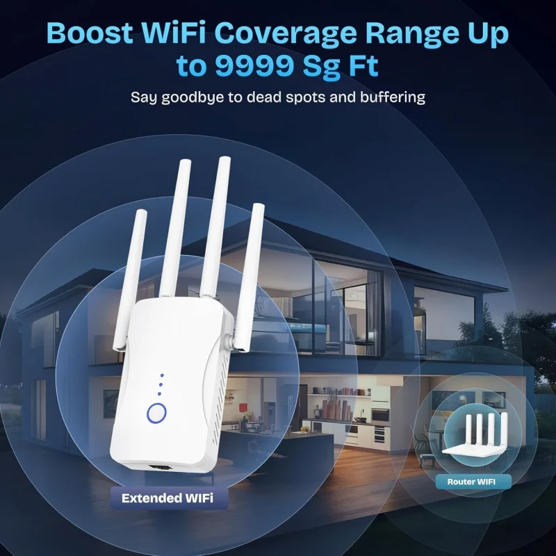 2.4G/5GHz Dual Band WiFi Repea - Home Security Wireless recension och pris